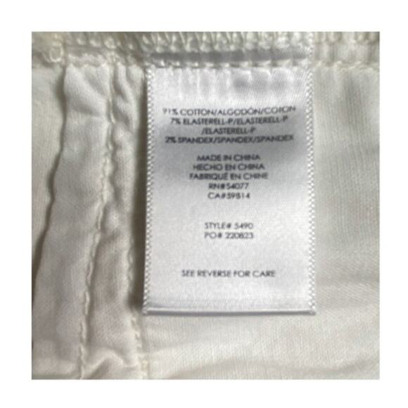 Cabi Slim Boyfriend Jeans Cream Embroidered Floral Style 5490 Size 2 - Picture 8 of 12